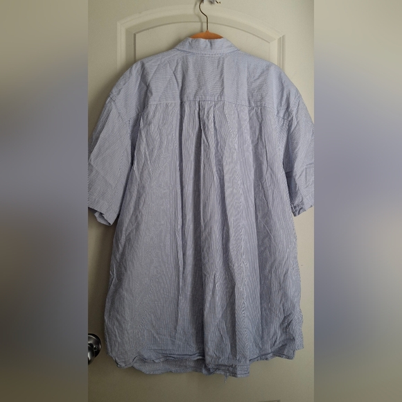 L. L. Bean Men White Cotton Button Tunic Shirt Top XL Roll Tab Short Sleeves - Picture 2 of 8